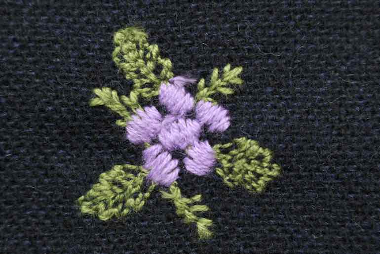 Jwウール刺繍花柄